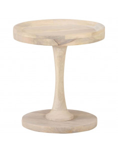 Tavolino di Servizio Ø40x45 cm in Legno Massello di Mango