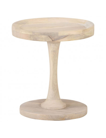 Tavolino di Servizio Ø40x45 cm in Legno Massello di Mango