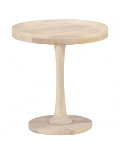 Tavolino di Servizio Ø50x55 cm in Legno Massello di Mango
