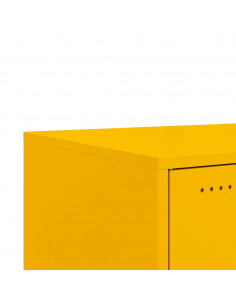 Tavolino Giallo Senape 68x50x43,5 cm Acciaio Laminato a Freddo