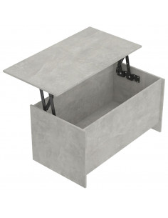 Tavolino Grigio Cemento 102x55,5x52,5 cm in Legno Multistrato