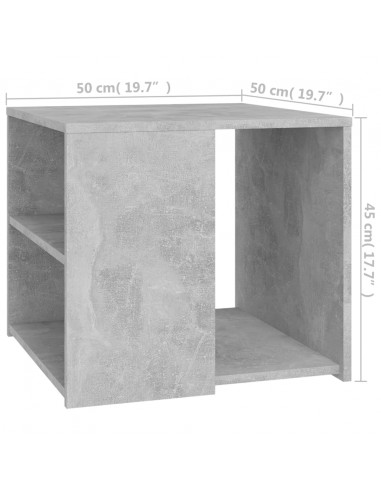 Tavolino Grigio Cemento 50x50x45 cm in Legno Multistrato