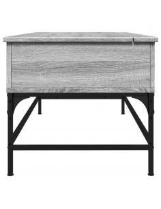 Tavolino Grigio Sonoma 100x50x45 cm Legno Multistrato e Metallo