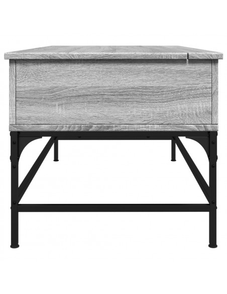 Tavolino Grigio Sonoma 100x50x45 cm Legno Multistrato e Metallo