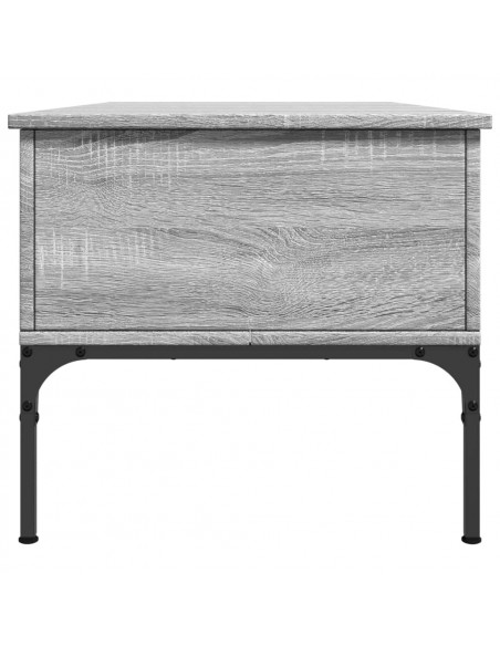 Tavolino Grigio Sonoma 100x50x45 cm Legno Multistrato e Metallo