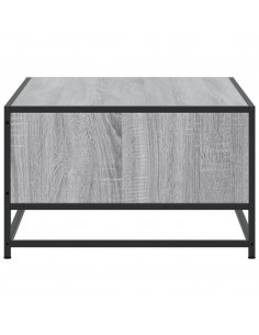 Tavolino Grigio Sonoma 100x57x35 cm Legno Multistrato e Metallo