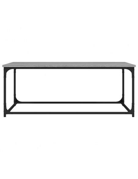 Tavolino Grigio Sonoma 102x50x40cm in Legno Multistrato e Ferro