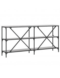 Tavolino Grigio Sonoma 160x30x75cm in Legno Multistrato e Ferro