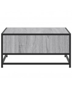 Tavolino Grigio Sonoma 60,5x60,5x30 cm in Truciolato e Metallo