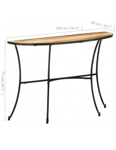Tavolino Laterale 110x40x77 cm in Legno Massello di Mango