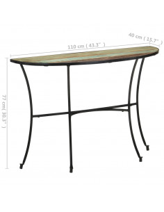 Tavolino Laterale 110x40x77 cm in Legno Massello di Recupero