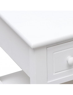 Tavolino Laterale Bianco 40x40x40 cm in Legno di Paulownia