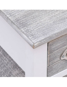 Tavolino Laterale Grigio 40x40x40 cm in Legno di Paulownia