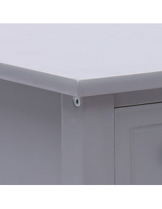 Tavolino Laterale Grigio 40x40x40 cm in Legno di Paulownia