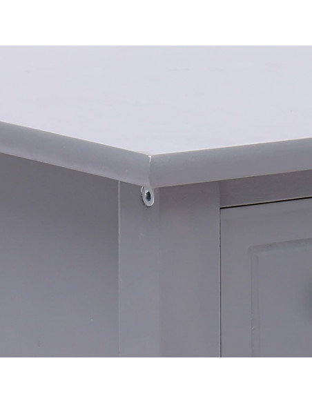 Tavolino Laterale Grigio 40x40x40 cm in Legno di Paulownia