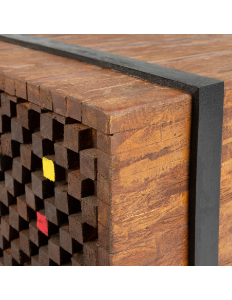 Tavolino Laterale in Legno di Teak 60x60x38 cm