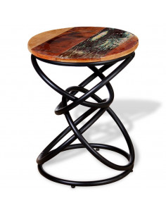 Tavolino Laterale in Legno Massello di Recupero