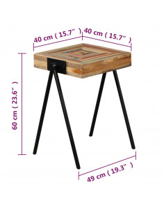 Tavolino Laterale in Legno Massello di Teak di Recupero