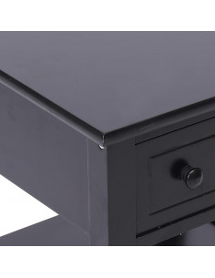 Tavolino Laterale Nero 40x40x40 cm in Legno di Paulownia