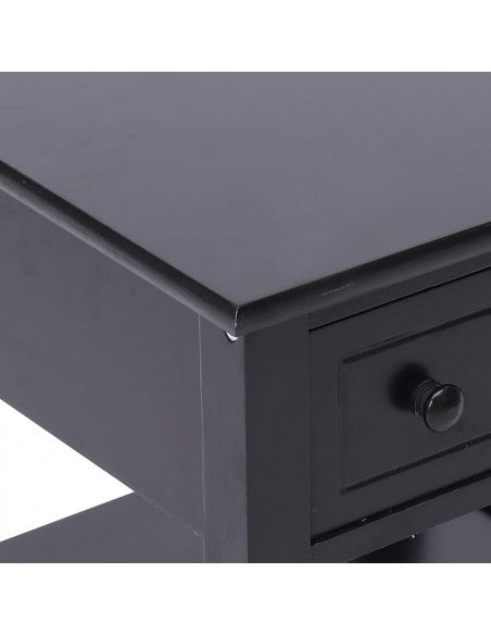 Tavolino Laterale Nero 40x40x40 cm in Legno di Paulownia