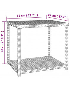 Tavolino Marrone 55x45x49 cm in Polyrattan