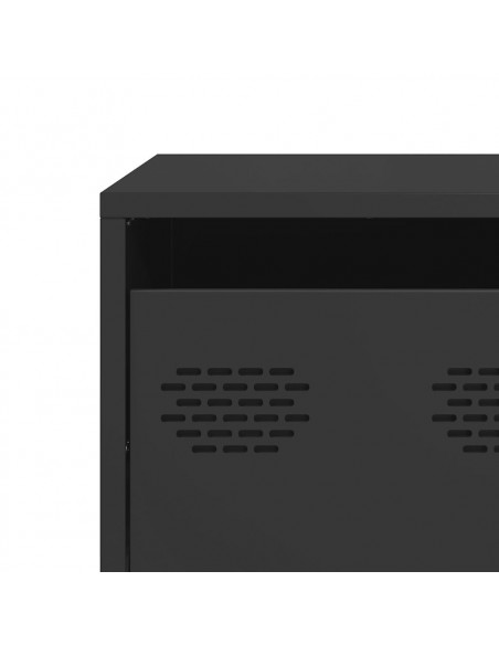 Tavolino Nero 101,5x50x43,5 cm in Acciaio Laminato a Freddo