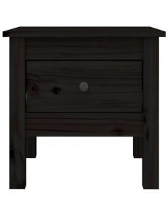 Tavolino Nero 40x40x39 cm Legno Massello di Pino