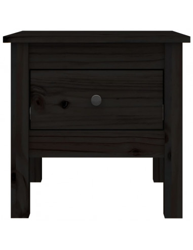 Tavolino Nero 40x40x39 cm Legno Massello di Pino