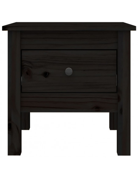 Tavolino Nero 40x40x39 cm Legno Massello di Pino