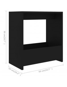 Tavolino Nero 50x26x50 cm in Legno Multistrato
