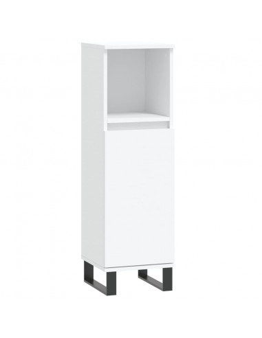 Set Mobili da Bagno 3 pz Bianco in Legno Multistrato