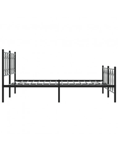 Giroletto con Testiera e Pediera Metallo Nero 150x200 cm