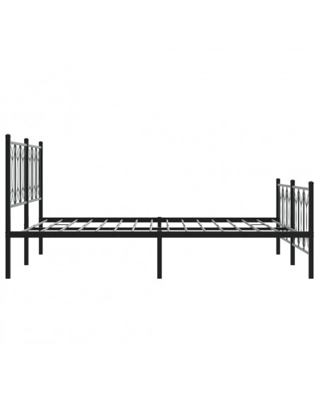 Giroletto con Testiera e Pediera Metallo Nero 150x200 cm