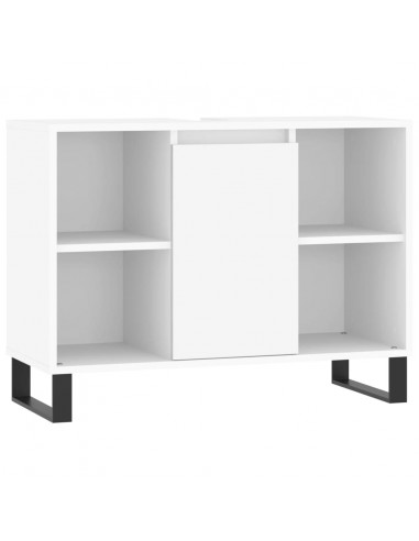 Set Mobili da Bagno 3 pz Bianco in Legno Multistrato