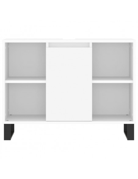 Set Mobili da Bagno 3 pz Bianco in Legno Multistrato
