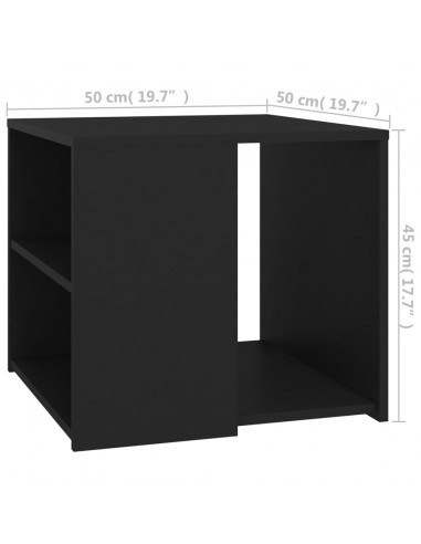 Tavolino Nero 50x50x45 cm in Legno Multistrato