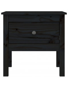 Tavolino Nero 50x50x49 cm Legno Massello di Pino