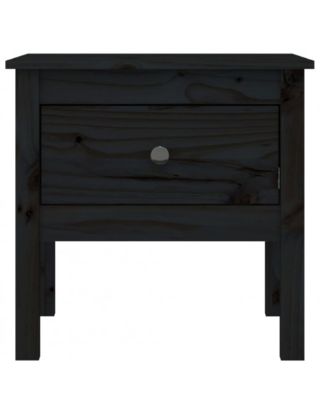 Tavolino Nero 50x50x49 cm Legno Massello di Pino