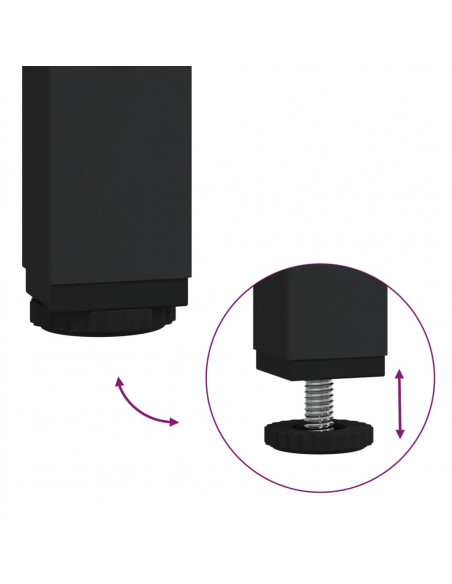 Tavolino Nero 55x38x45 cm in Legno Multistrato