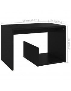 Tavolino Nero 59x36x38 cm in Legno Multistrato