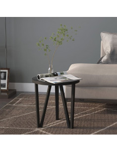 Tavolino Nero Ø35 cm in MDF