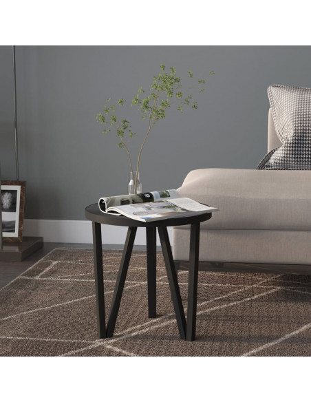 Tavolino Nero Ø35 cm in MDF