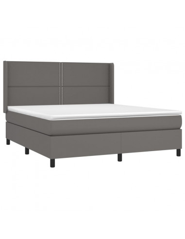 Giroletto a Molle con Materasso Grgio 180x200 cm in Similpelle