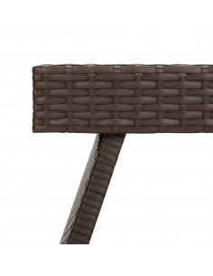 Tavolino Pieghevole Marrone 60x40x38 cm in Polyrattan