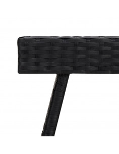 Tavolino Pieghevole Nero 60x40x38 cm in Polyrattan