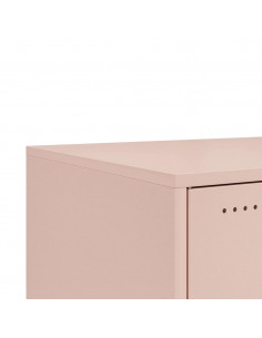 Tavolino Rosa 68x50x43,5 cm in Acciaio Laminato a Freddo