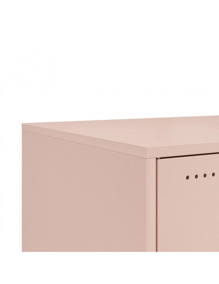 Tavolino Rosa 68x50x43,5 cm in Acciaio Laminato a Freddo