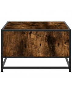 Tavolino Rovere Fumo 100x57x35cm in Legno Multistrato e Metallo