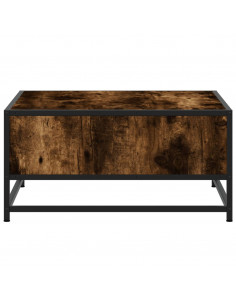 Tavolino Rovere Fumo 60,5x60,5x30 cm in Truciolato e Metallo