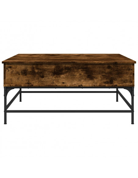 Tavolino Rovere Fumo 95x95x45 cm in Legno Multistrato e Metallo
